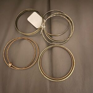 Elegant Gold and Silver Bangle Set